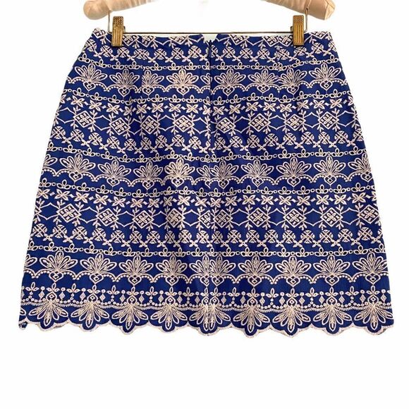 LOFT Blue and White Pencil Skirt - Picture 4 of 6